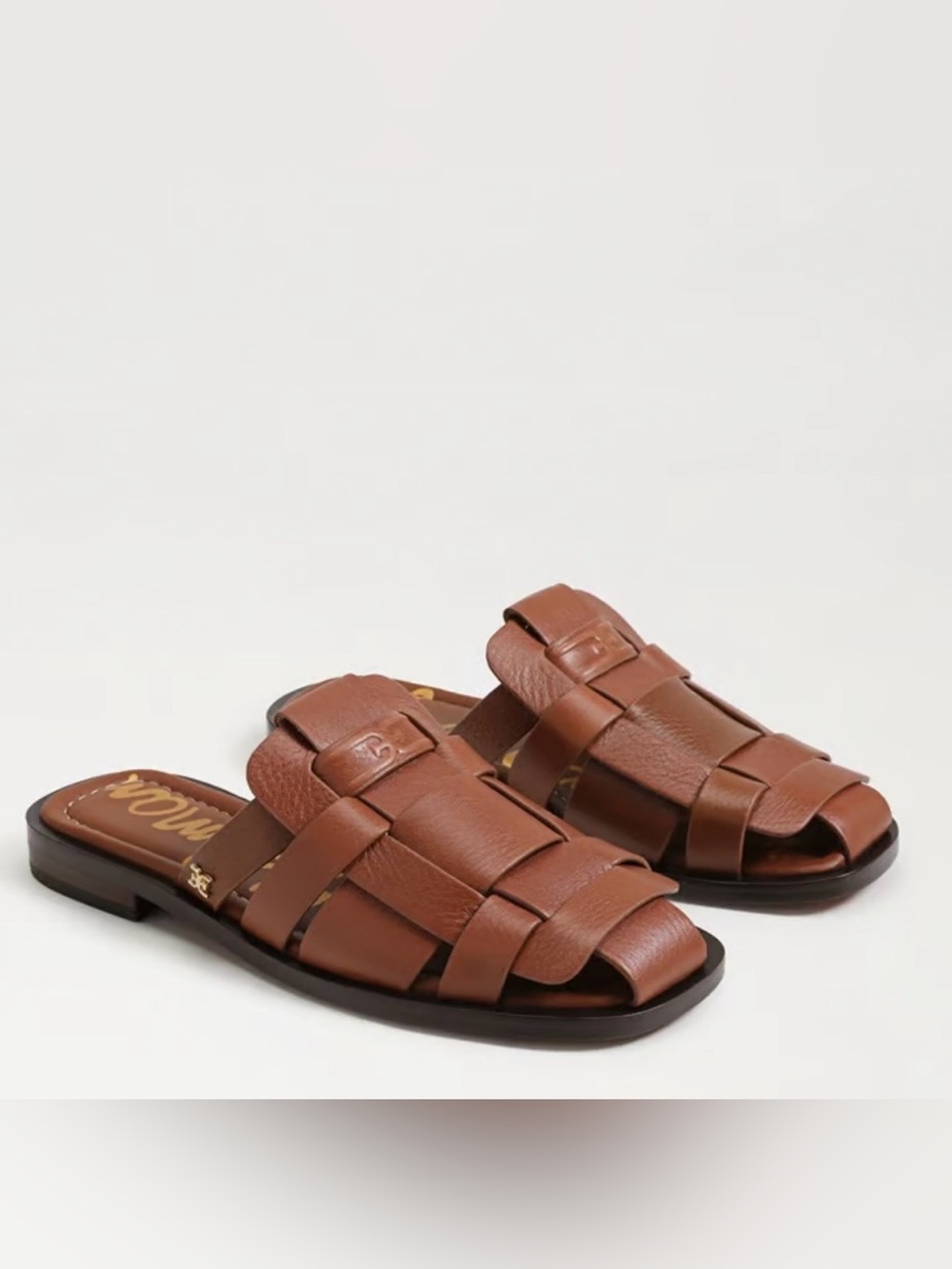 Sam Edelman Dina Fisherman  Leather Woven Mule Sandals(Worn once)